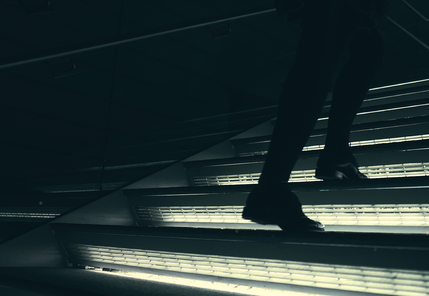 feet walking on steps